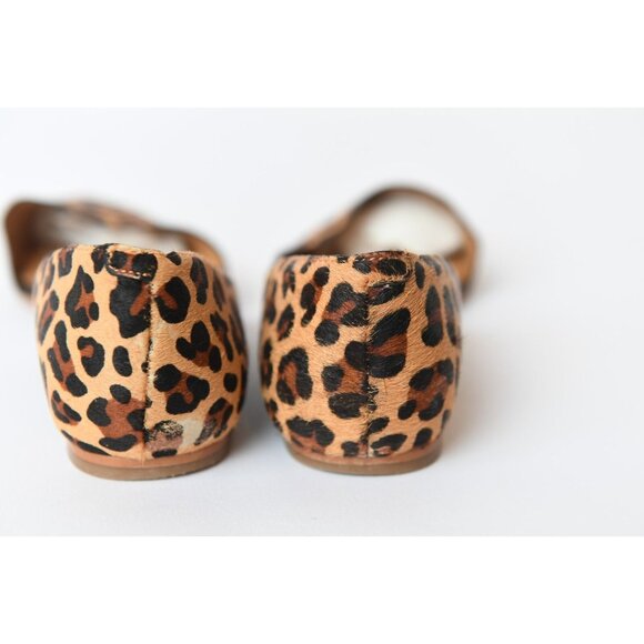 J. Crew Zoe D’Orsay Flats Sz 8 Calf Hair Leopard Print Pointed Toe Flat - Picture 11 of 16